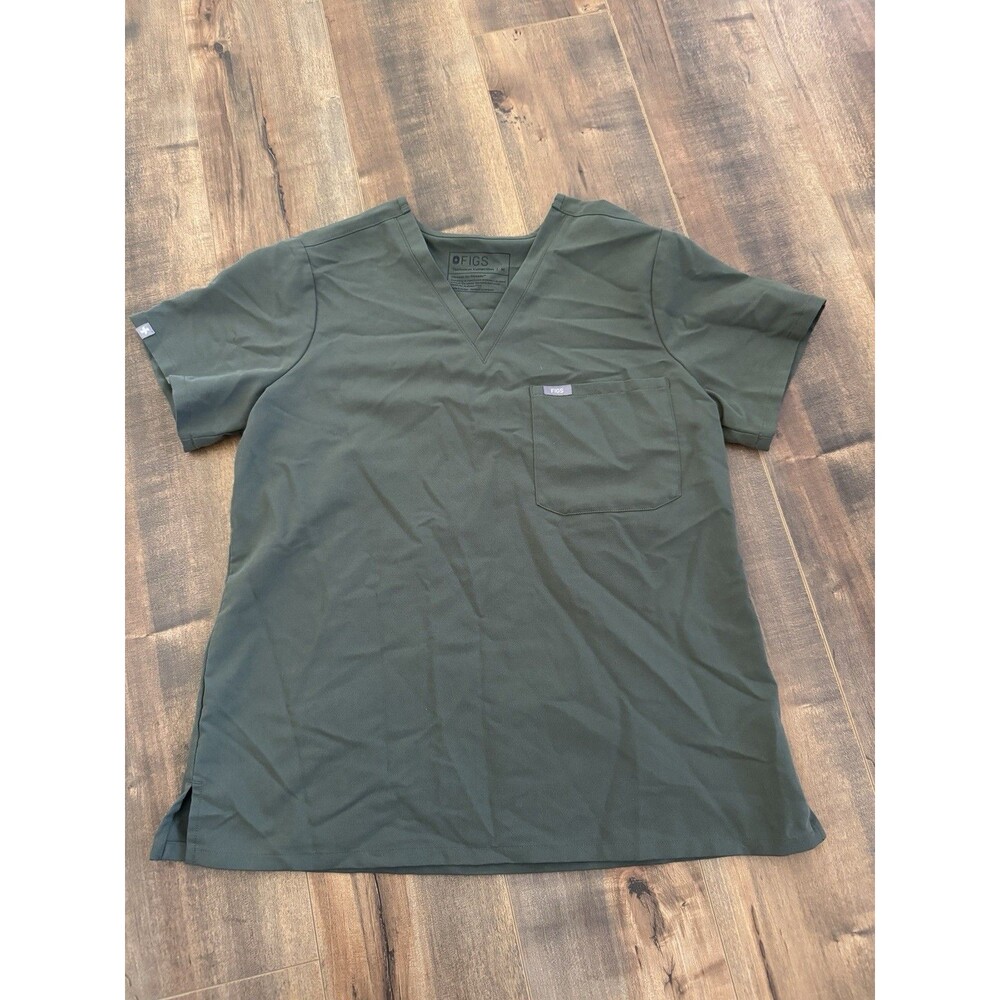 FIGS Catarina One-Pocket Scrub Top Women's Size Medium Olive Green Nurse Doctor